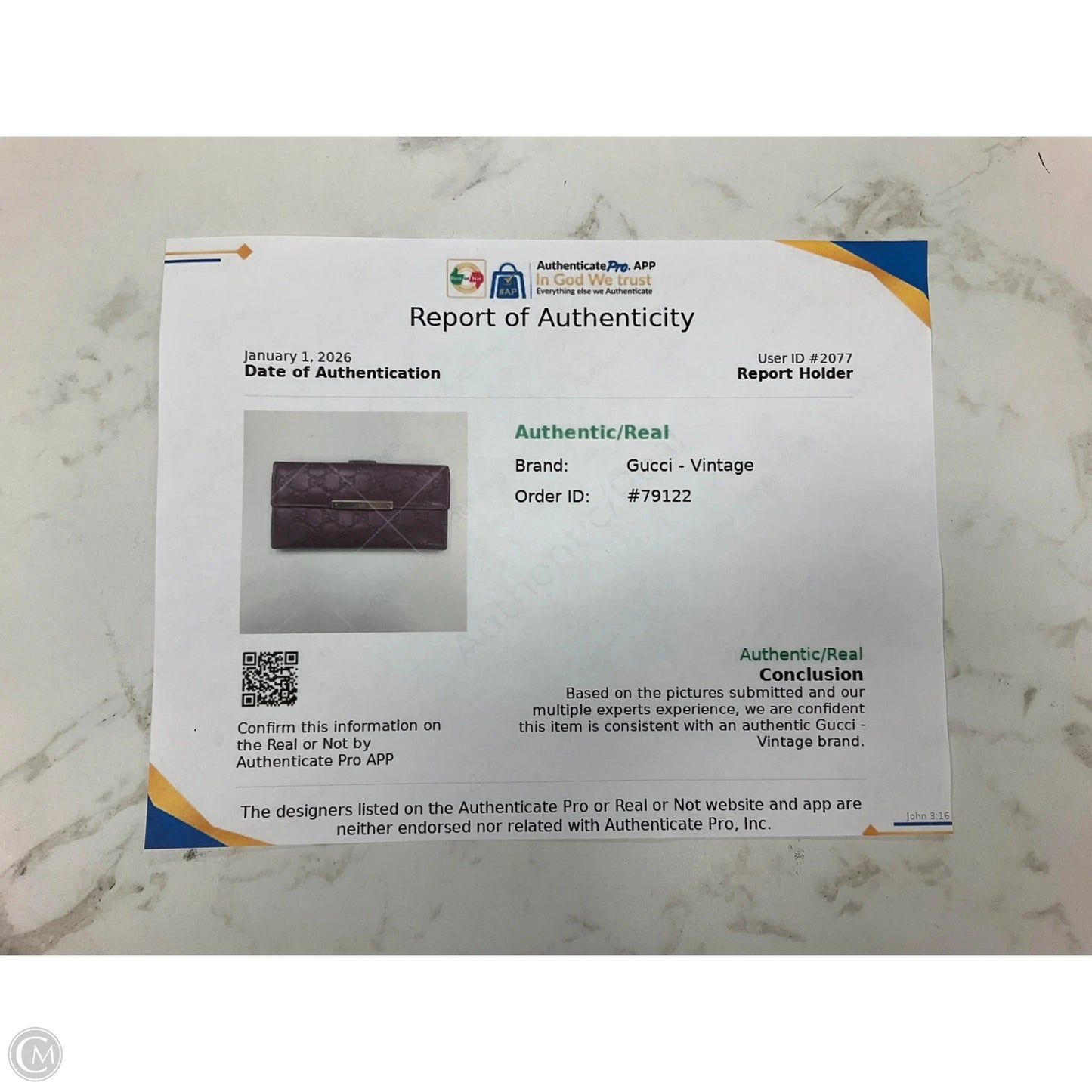 Wallet Luxury Designer By Gucci, Size: Medium