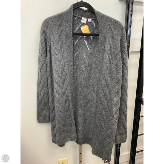 Sweater Cardigan By Gap In Grey, Size: S