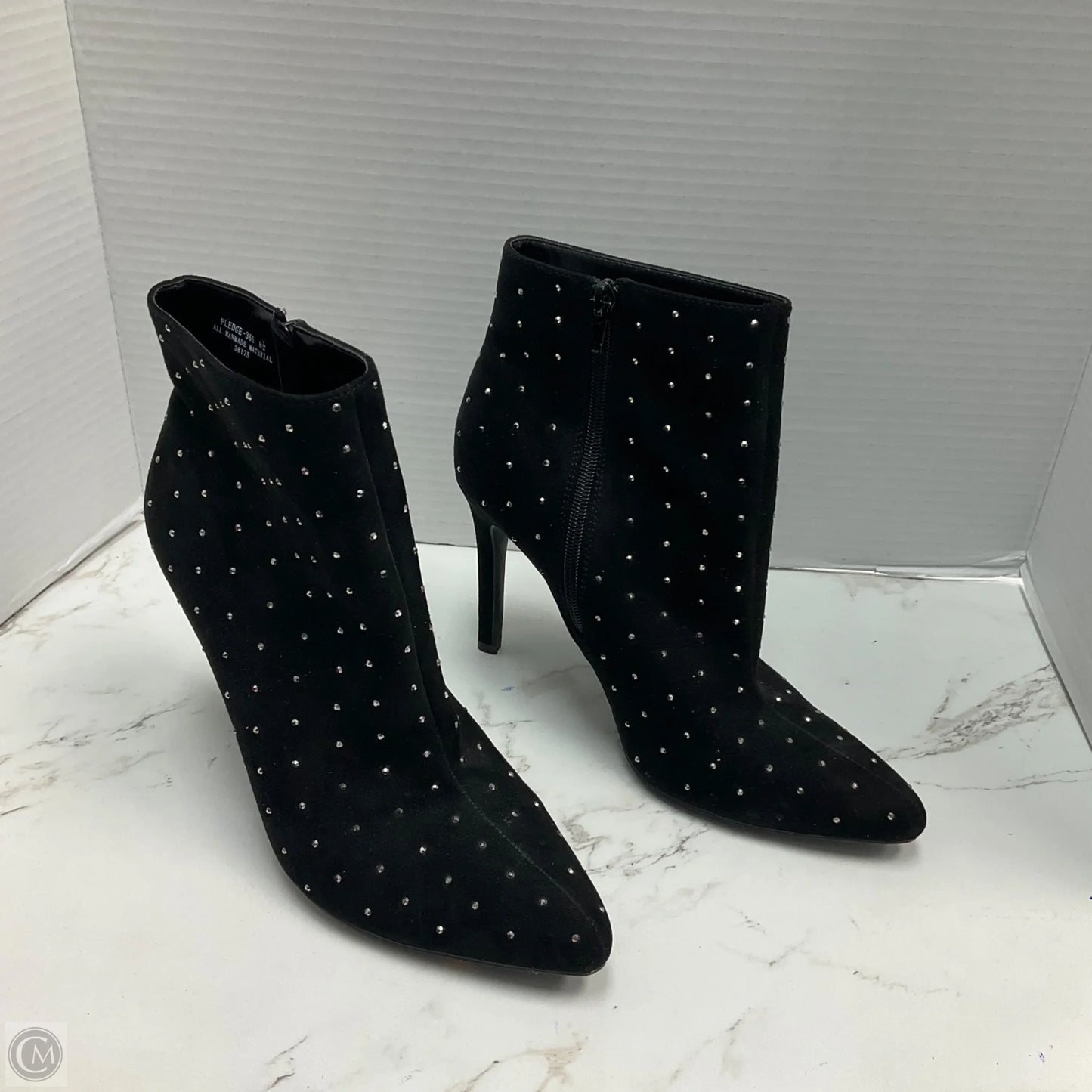 Boots Ankle Heels By Clothes Mentor In Black, Size: 8.5