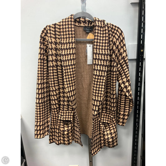 Sweater Cardigan By Belldini In Brown & Tan, Size: 1x
