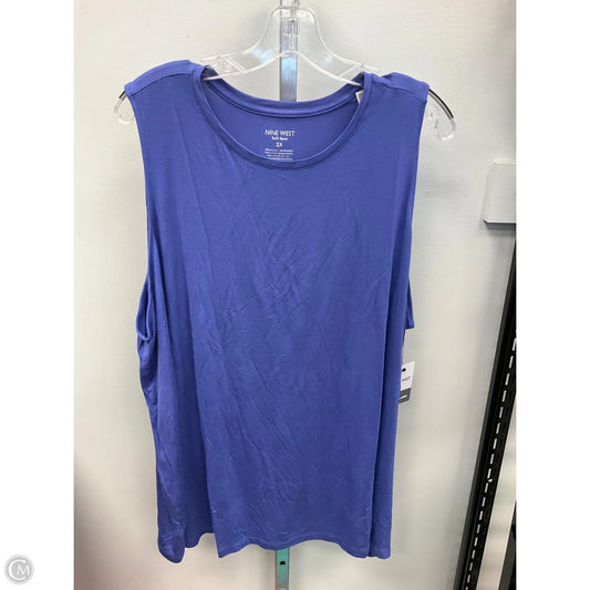Top Sleeveless By Nine West In Blue, Size: 2x