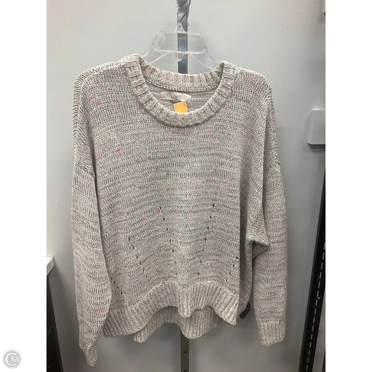 Sweater By Loft In Green & Purple, Size: Xxl
