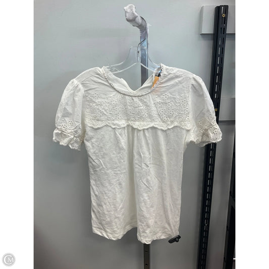 Top Short Sleeve By Clothes Mentor In Cream, Size: L