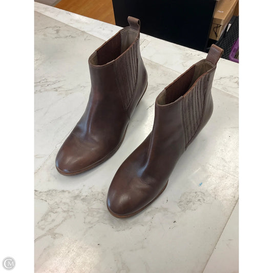 Boots Ankle Flats By Ecco In Brown, Size: 7.5