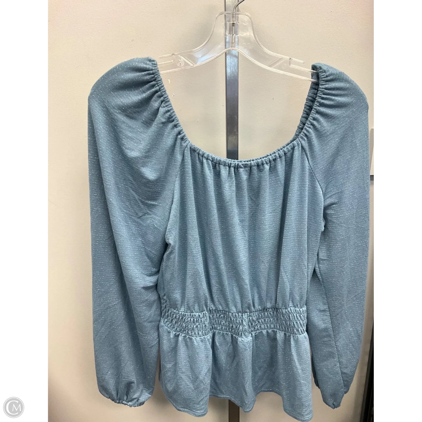 Top Long Sleeve By Lc Lauren Conrad In Blue & Silver, Size: M