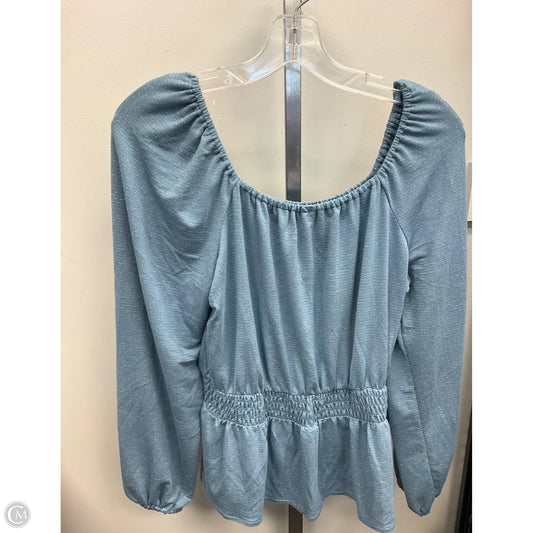 Top Long Sleeve By Lc Lauren Conrad In Blue & Silver, Size: M