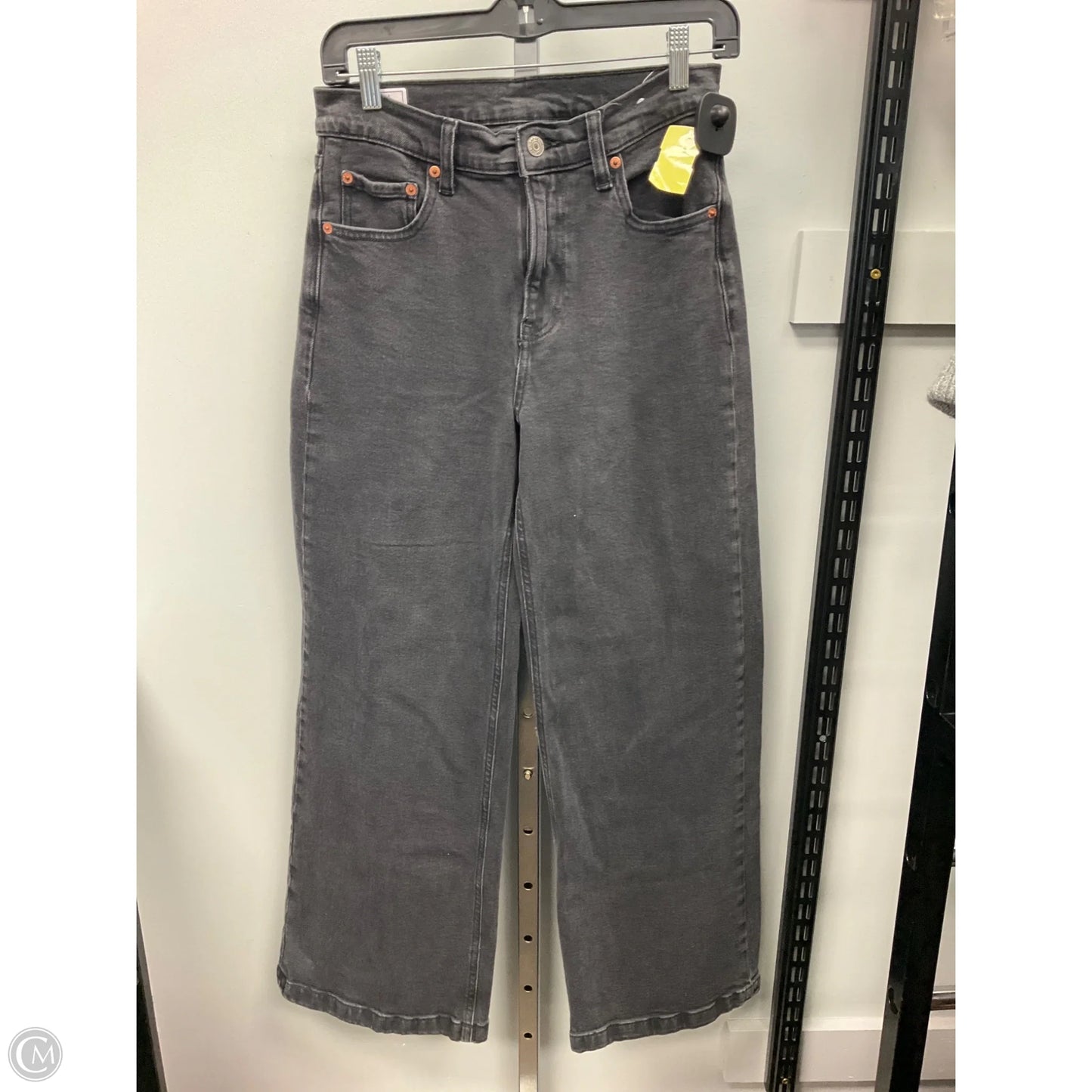 Jeans Wide Leg By Gap In Black Denim, Size: 4