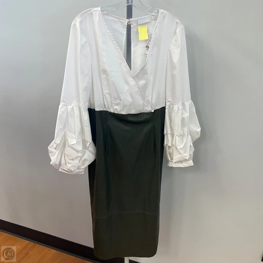 Dress Work By New York And Co In Green & White, Size: L