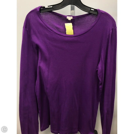 Top Long Sleeve Basic By J. Crew In Purple, Size: Xl