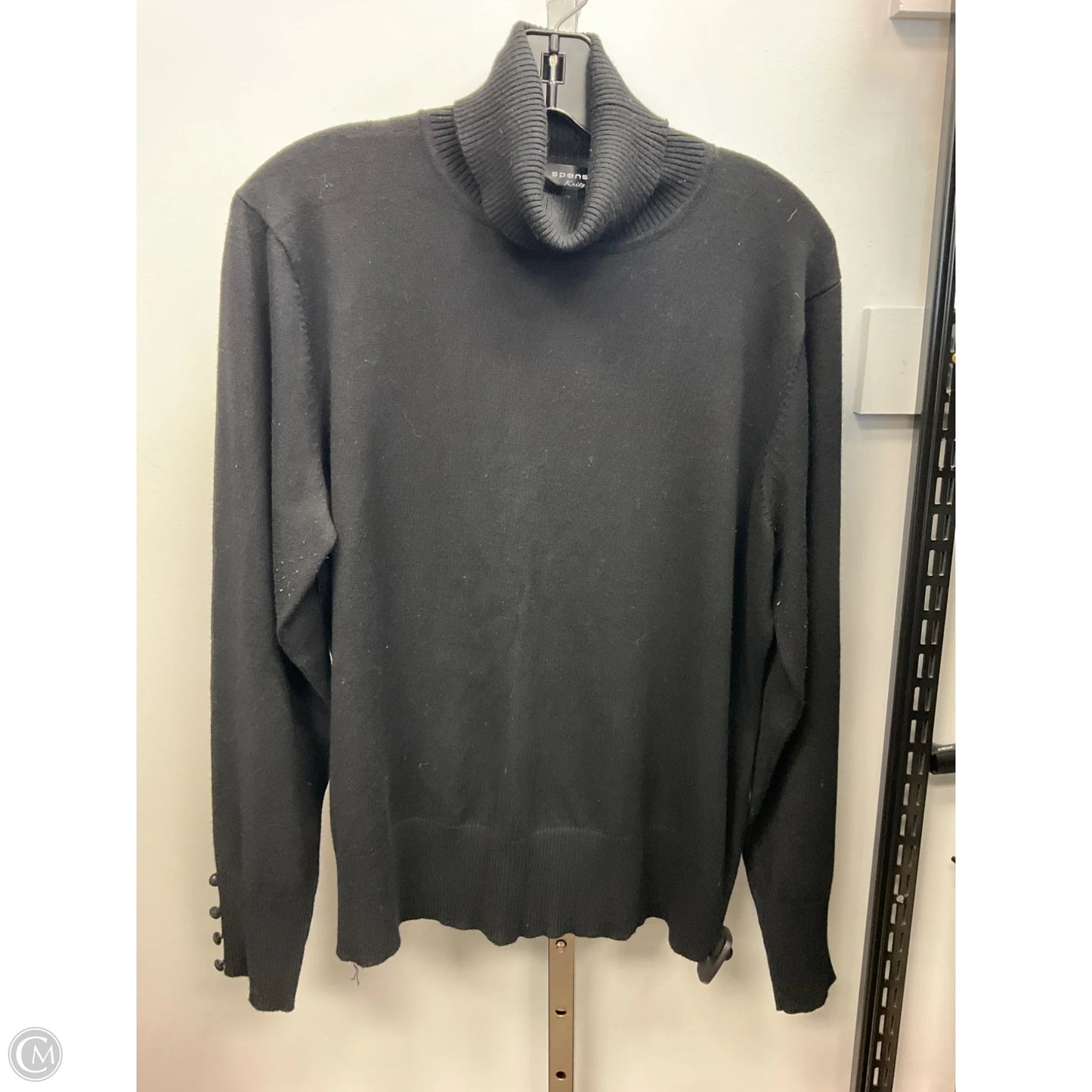 Top Long Sleeve By Spense In Black, Size: Xl