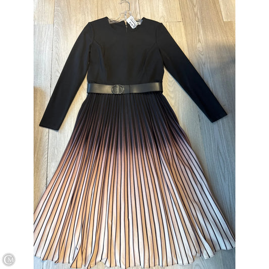 Dress Casual Midi By Dkny In Black & Pink, Size: 4