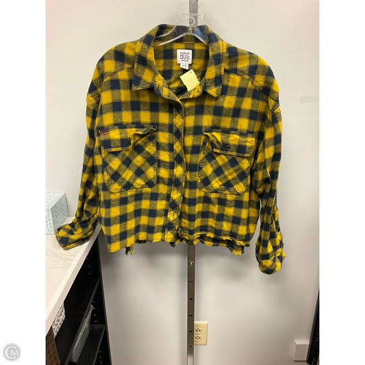 Top Long Sleeve By Bdg In Plaid Pattern, Size: M
