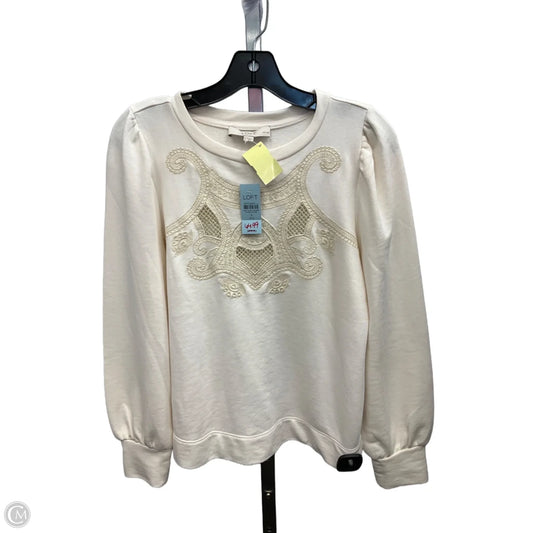 Top Long Sleeve By Loft In Cream, Size: Sp