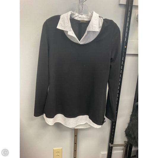 Top Long Sleeve By Clothes Mentor In Black & White, Size: M