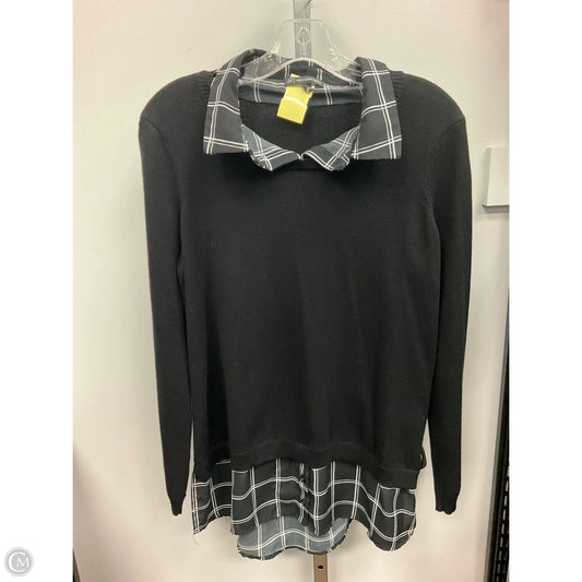 Top Long Sleeve By Adrianna Papell In Black, Size: L