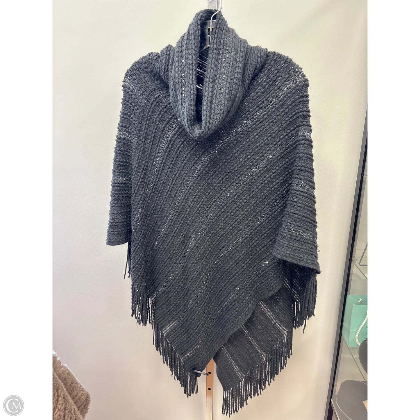 Poncho By Clothes Mentor In Grey, Size: Osfm