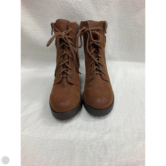 Boots Ankle Heels By Mia In Brown, Size: 8.5