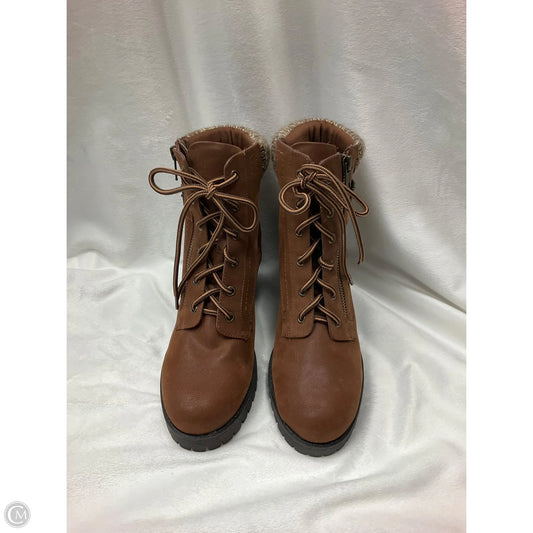 Boots Ankle Heels By Mia In Brown, Size: 8.5