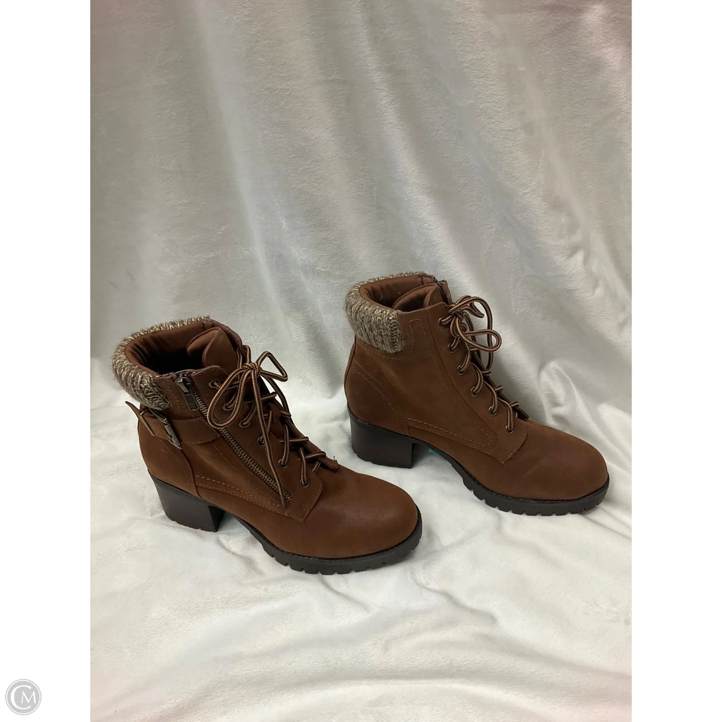 Boots Ankle Heels By Mia In Brown, Size: 8.5