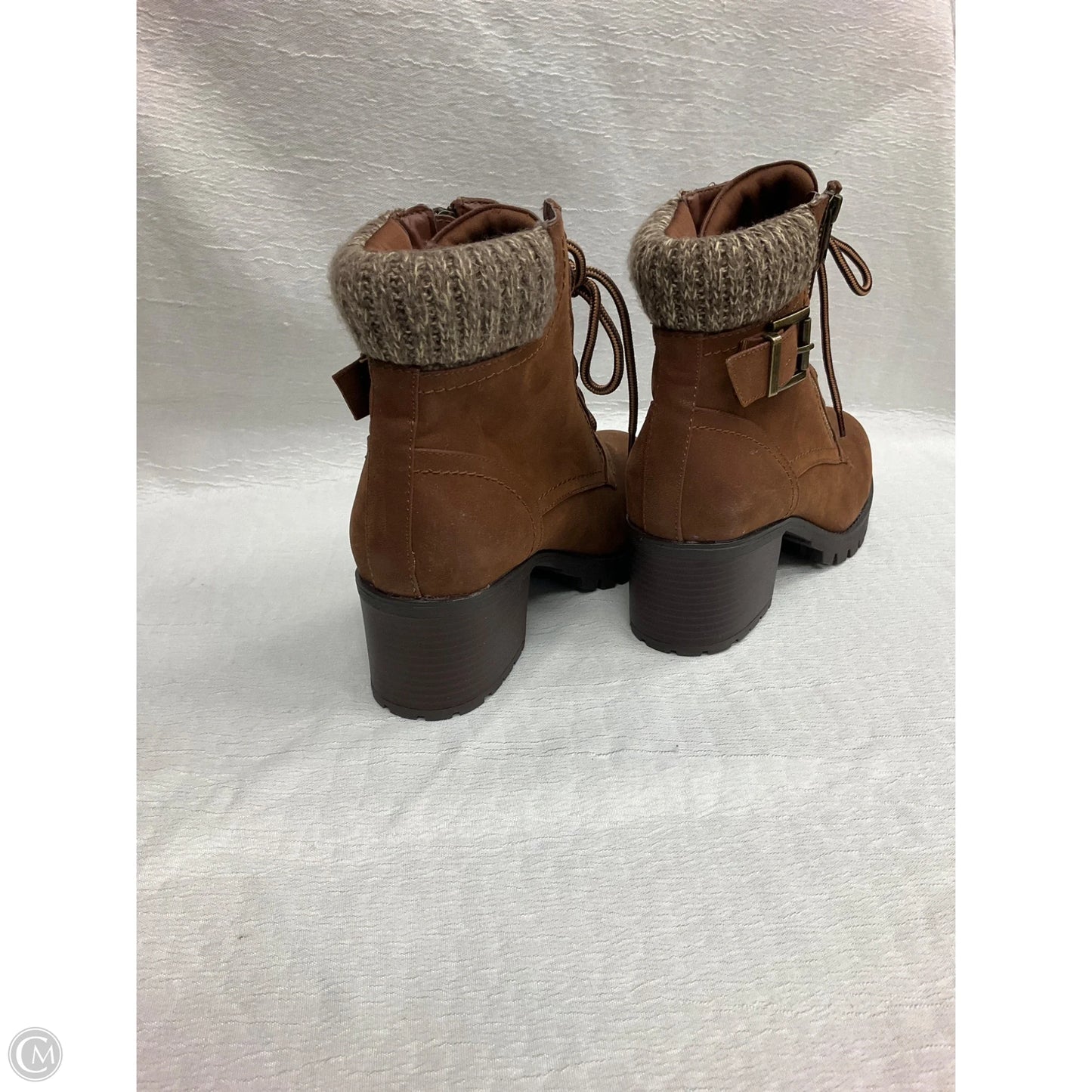 Boots Ankle Heels By Mia In Brown, Size: 8.5