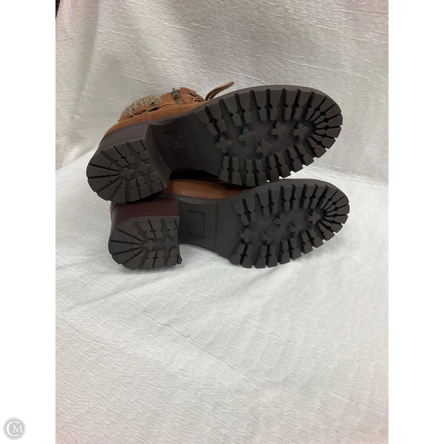 Boots Ankle Heels By Mia In Brown, Size: 8.5