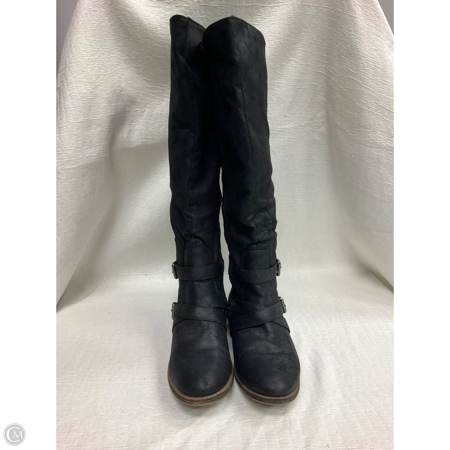 Boots Knee Flats By Sugar In Black, Size: 8.5