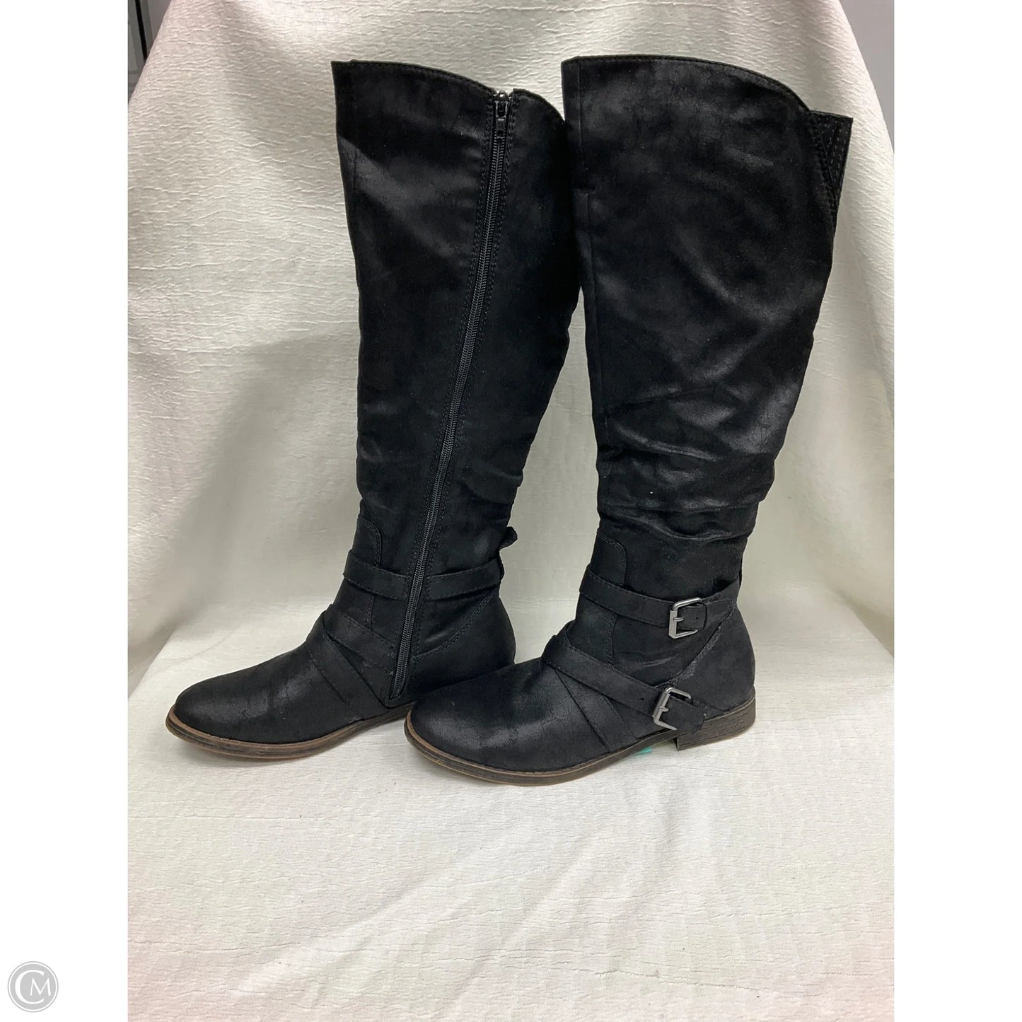 Boots Knee Flats By Sugar In Black, Size: 8.5