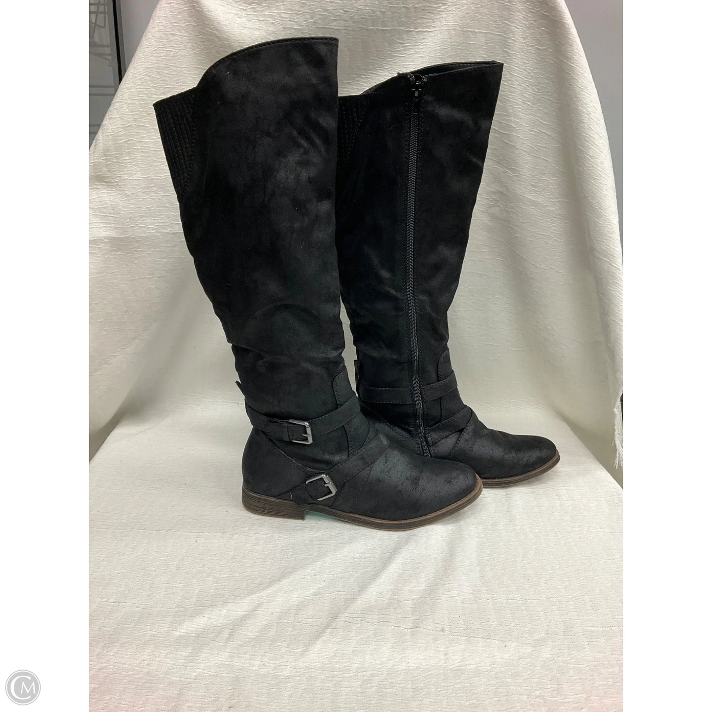 Boots Knee Flats By Sugar In Black, Size: 8.5