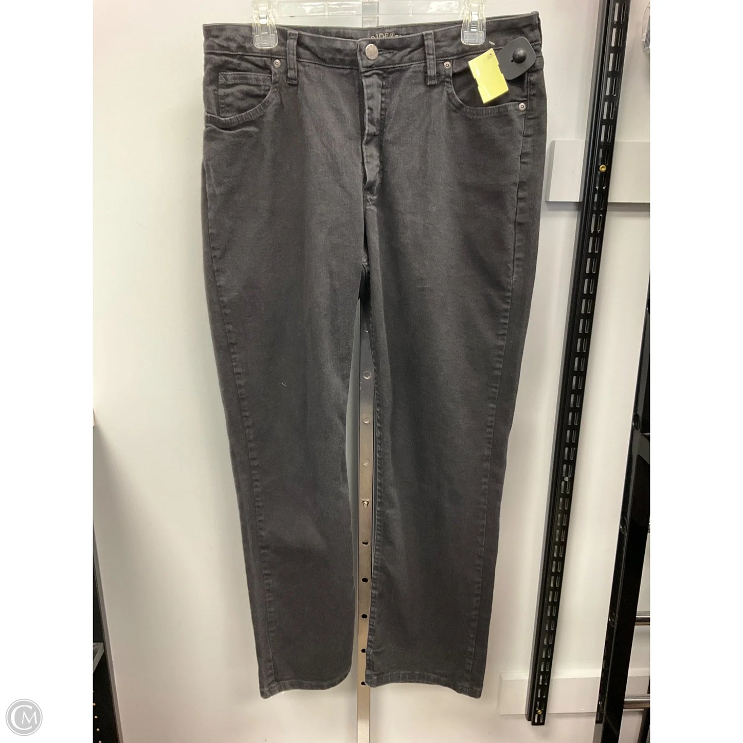 Jeans Straight By Lee In Black Denim, Size: 14