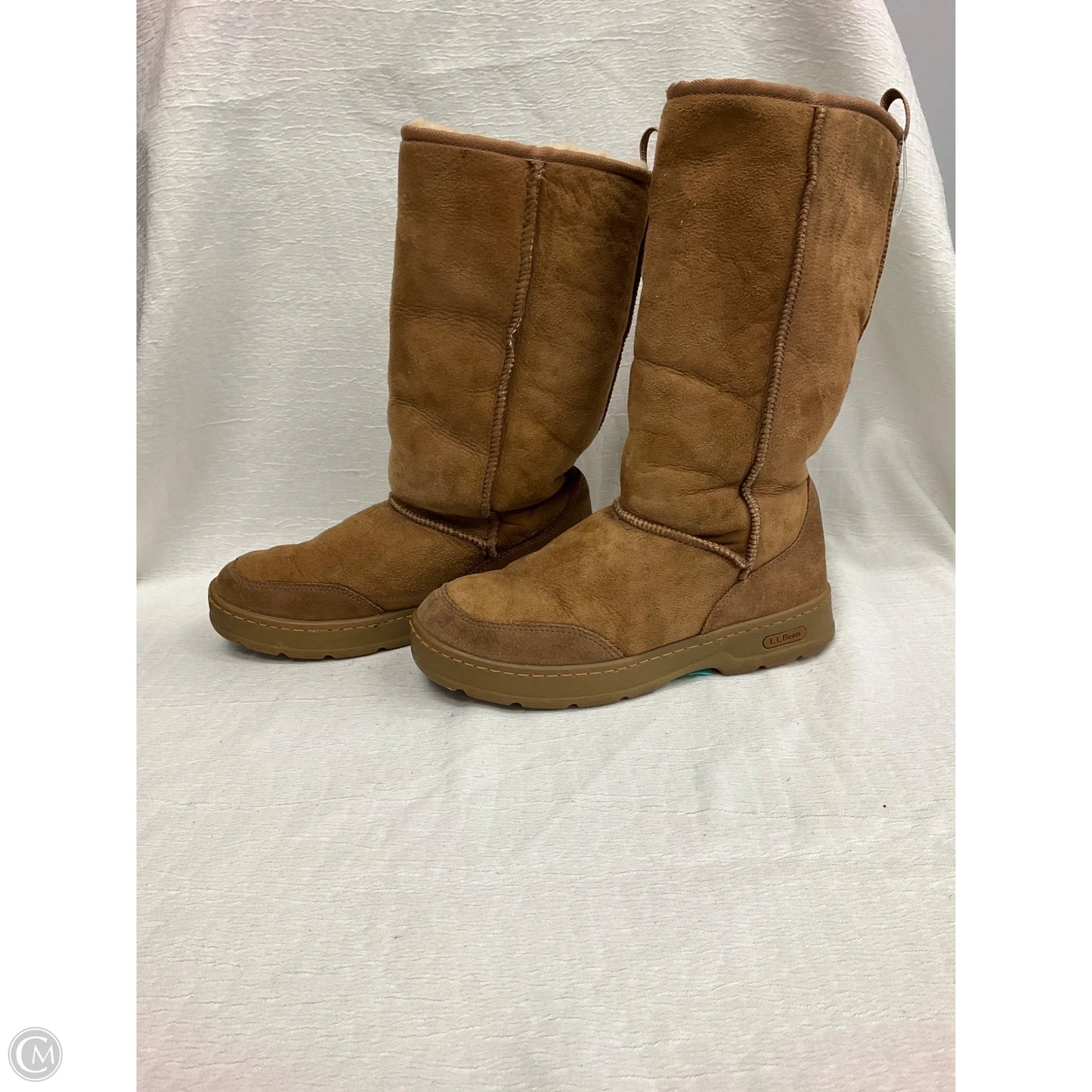 Boots Mid-calf Flats By L.l. Bean In Tan, Size: 8