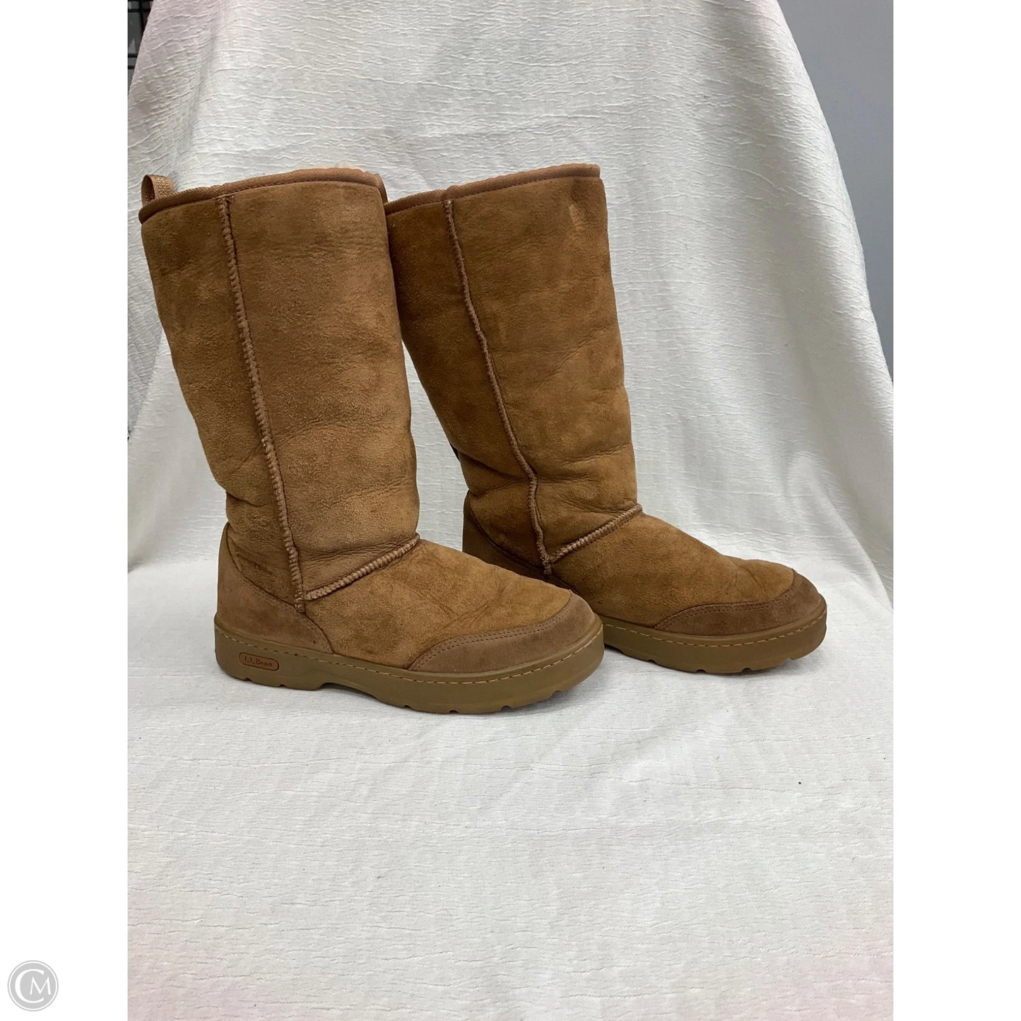 Boots Mid-calf Flats By L.l. Bean In Tan, Size: 8