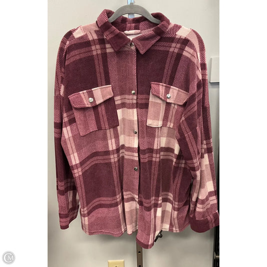 Jacket Shirt By New York Laundry In Plaid Pattern, Size: 1x
