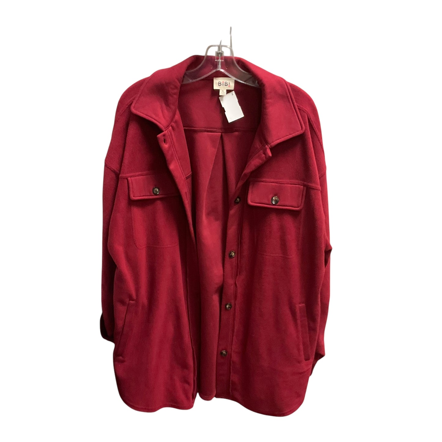 Jacket Shirt By Bibi In Red, Size: Xl