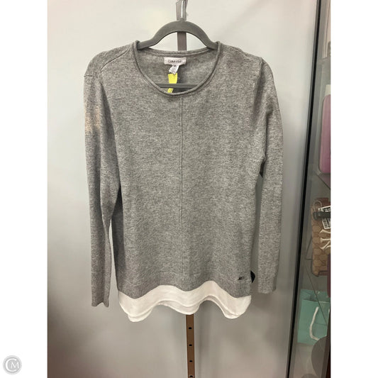 Sweater By Calvin Klein In Grey, Size: M