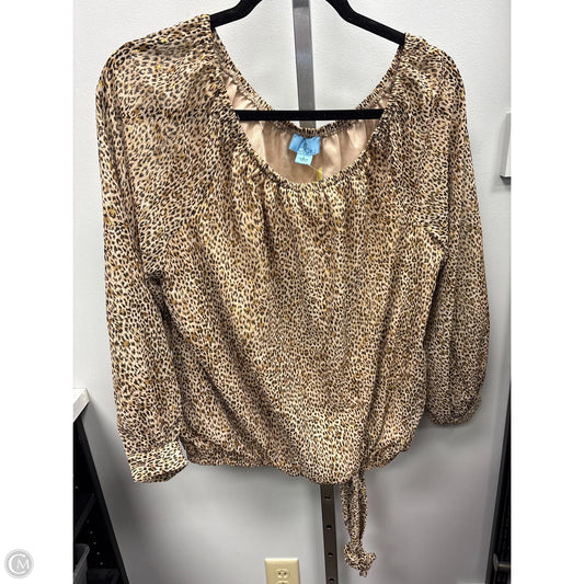 Top Long Sleeve By Cece In Animal Print, Size: L