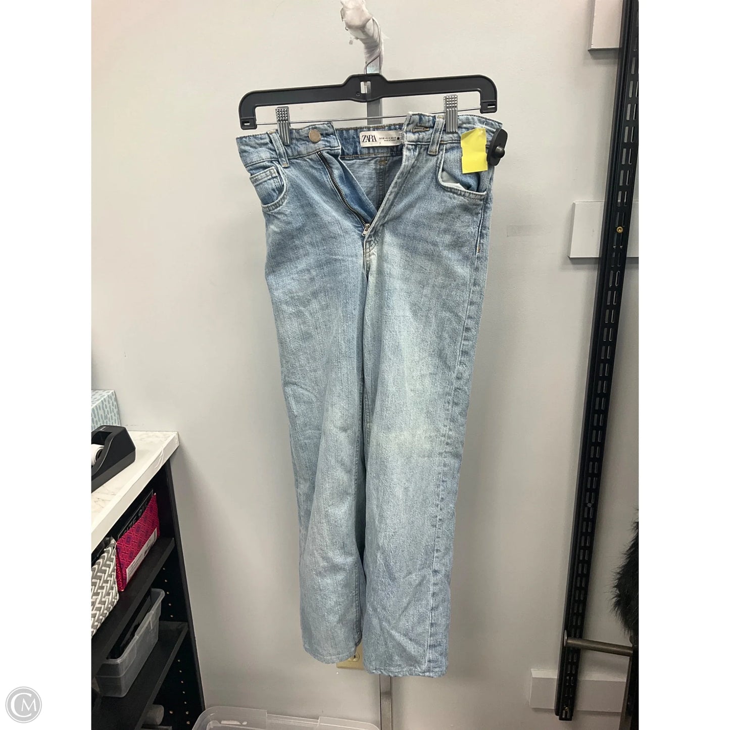 Jeans Wide Leg By Zara In Blue Denim, Size: 0