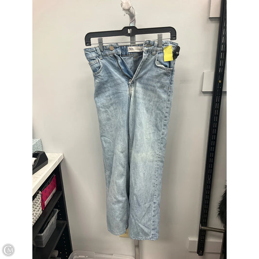 Jeans Wide Leg By Zara In Blue Denim, Size: 0