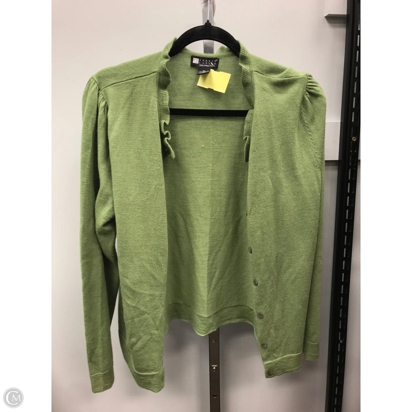 Sweater Cardigan By Carolina Belle In Green, Size: Xl
