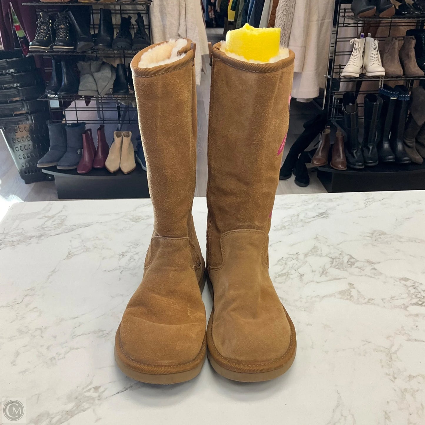 Boots Designer By Ugg In Tan, Size: 7