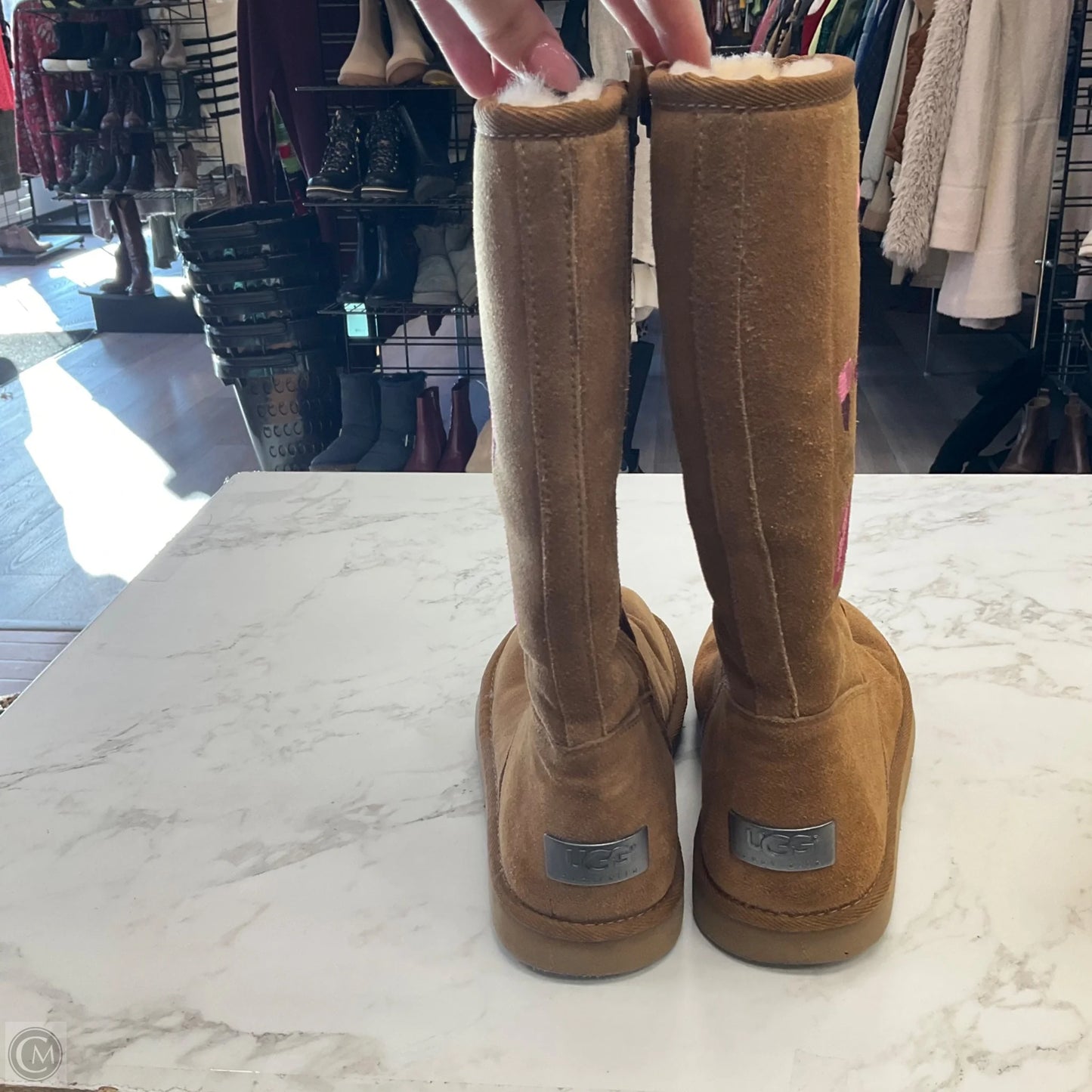 Boots Designer By Ugg In Tan, Size: 7