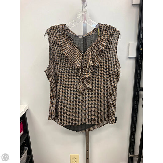 Top Sleeveless By Tommy Hilfiger In Black & Brown, Size: L