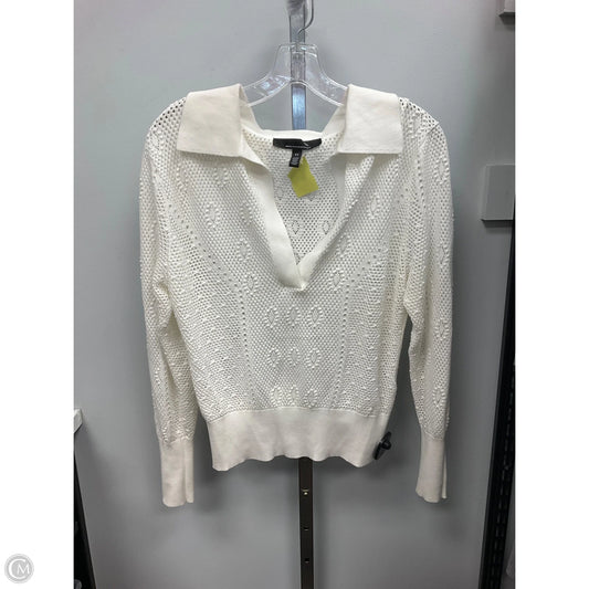 Top Long Sleeve By White House Black Market In Cream, Size: Xs