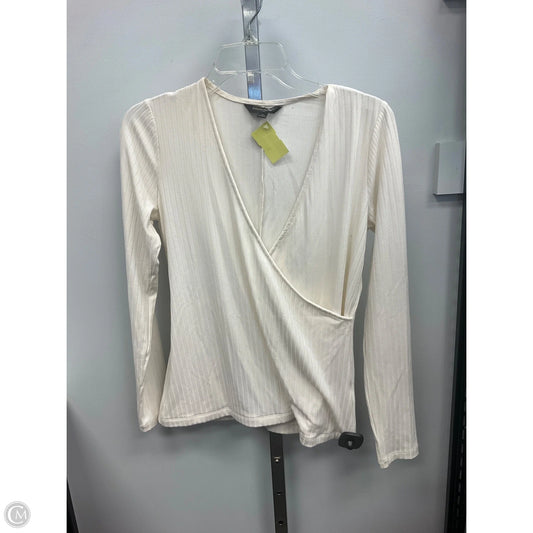 Top Long Sleeve By Banana Republic In Cream, Size: S