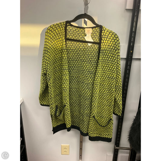 Sweater Cardigan By Clothes Mentor In Black & Green, Size: L