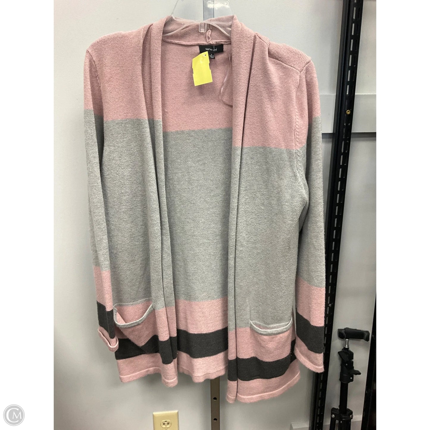 Sweater Cardigan By Verve Ami In Grey & Pink, Size: L
