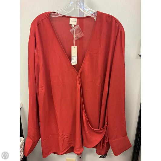 Top Long Sleeve By Pleione In Red, Size: 3x