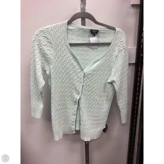 Sweater Cardigan By Talbots In Teal, Size: M