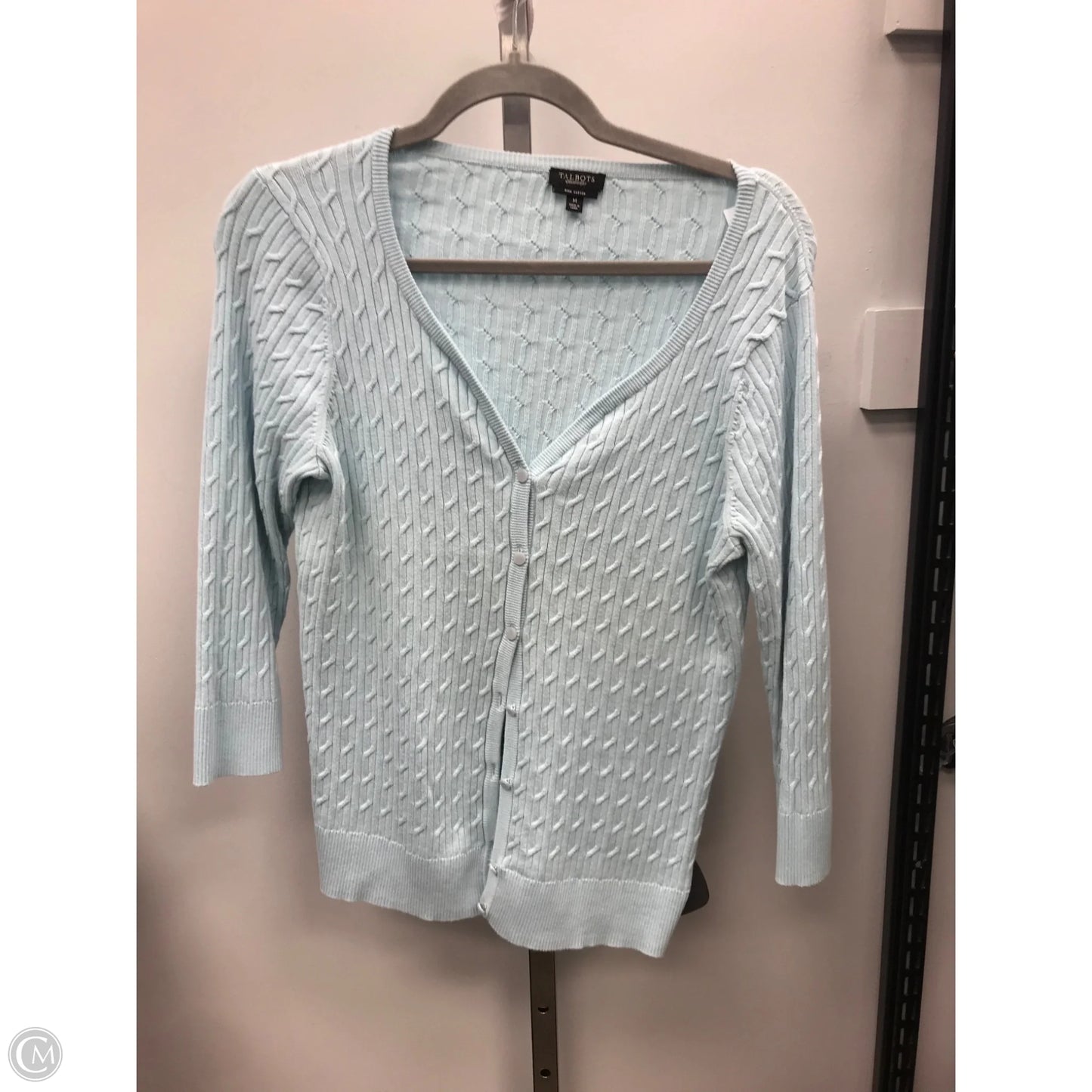 Sweater Cardigan By Talbots In Blue, Size: M