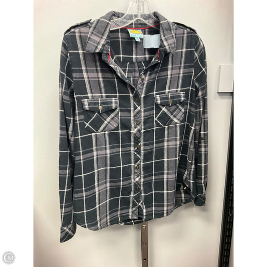 Top Long Sleeve By C And C In Plaid Pattern, Size: S