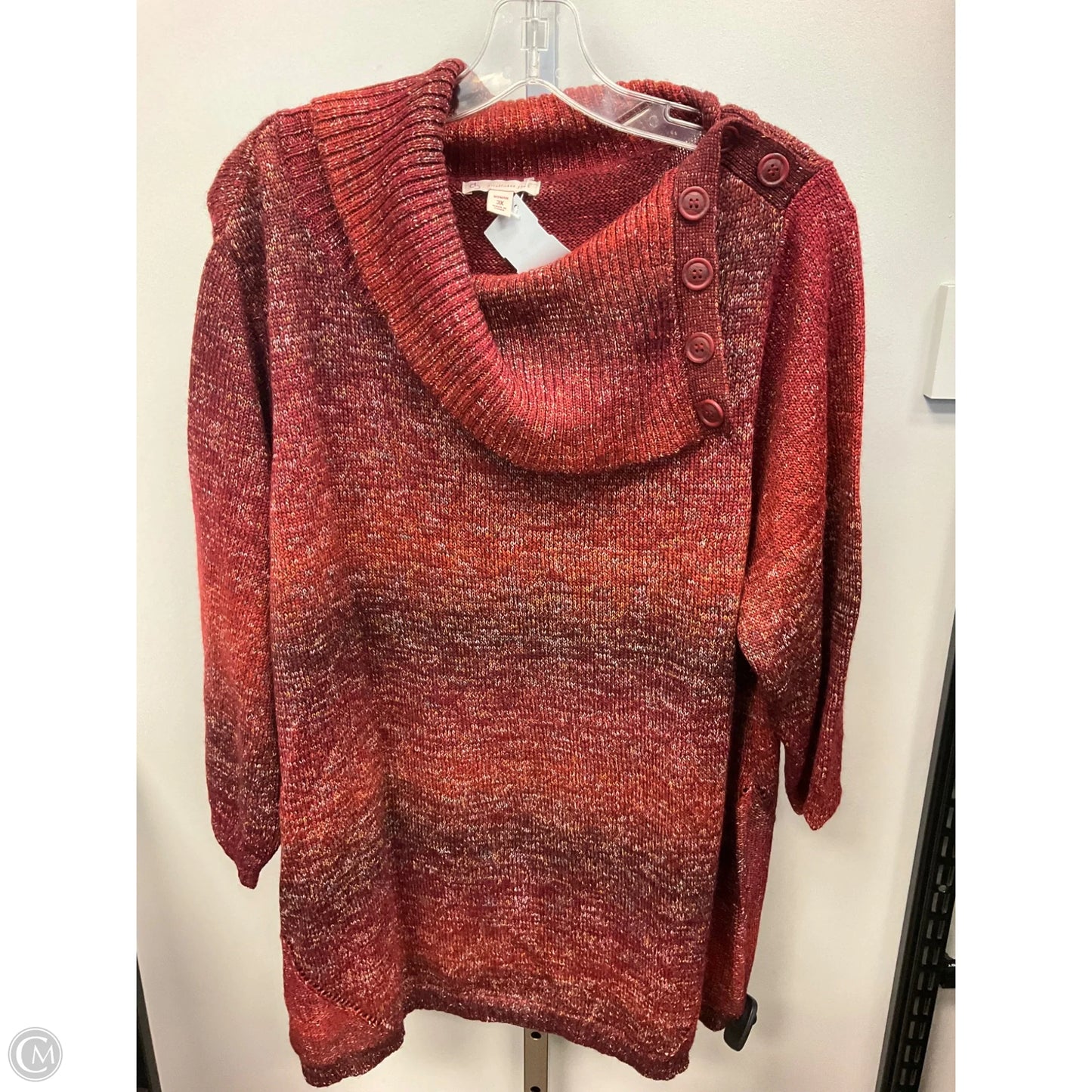 Sweater By Dressbarn In Red, Size: 3x